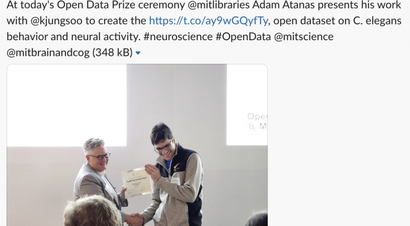 Adam Atanas Presents at Open Data Prize Ceremony